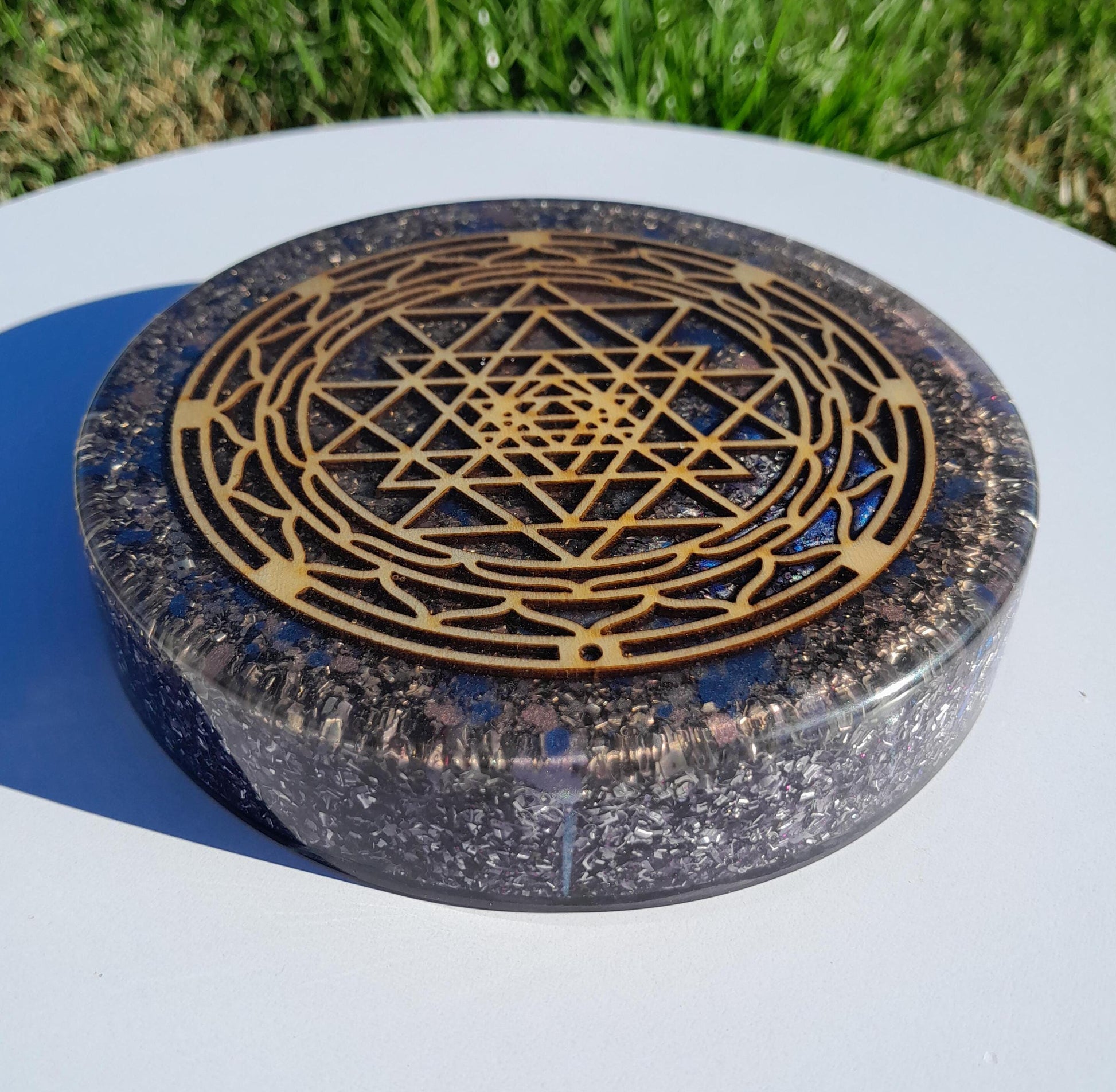 Placa de Carga de Orgón Sry Yantra- Generador Energía para Alimentos y Bebidas- Orgone Generator