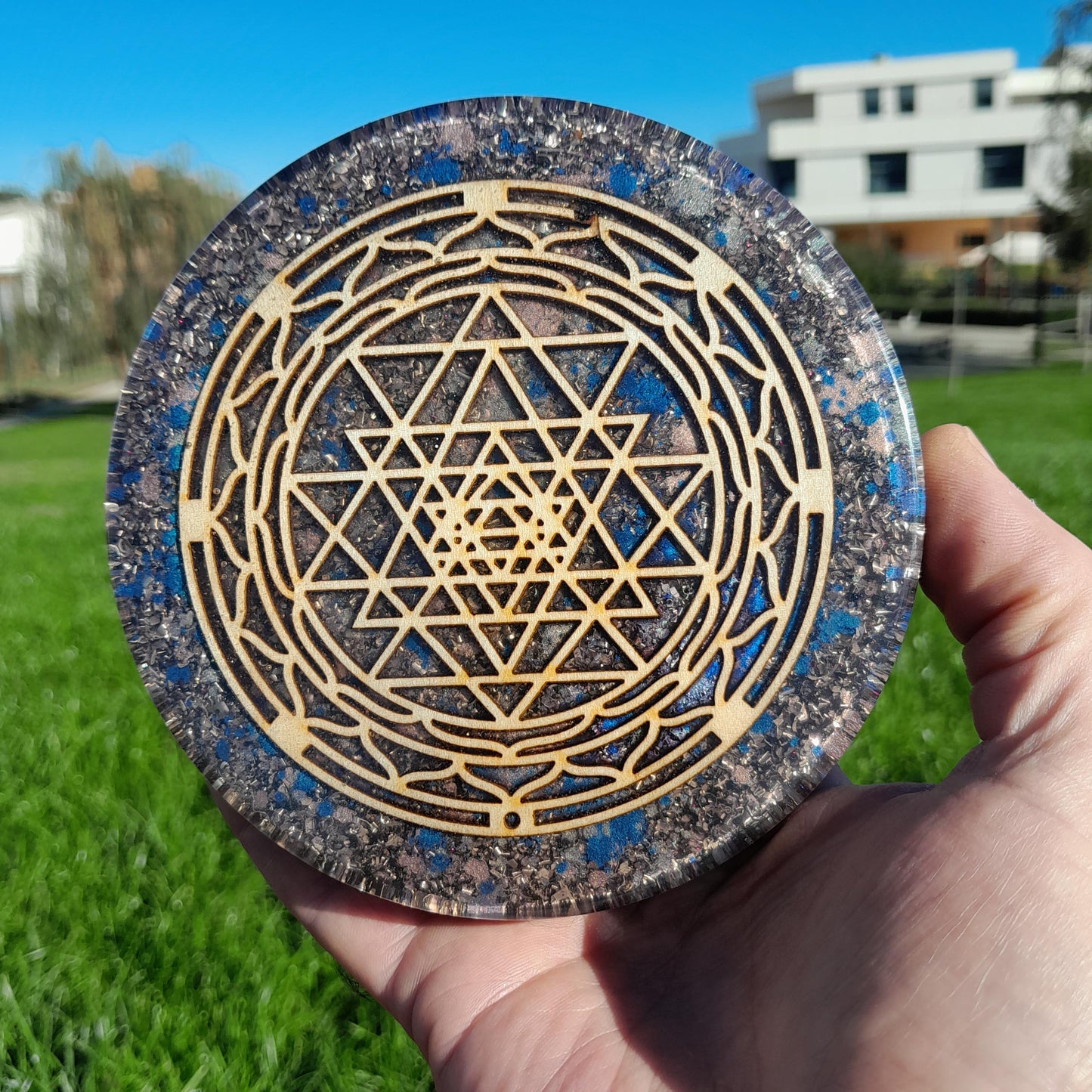 Placa de Carga de Orgón Sry Yantra- Generador Energía para Alimentos y Bebidas- Orgone Generator