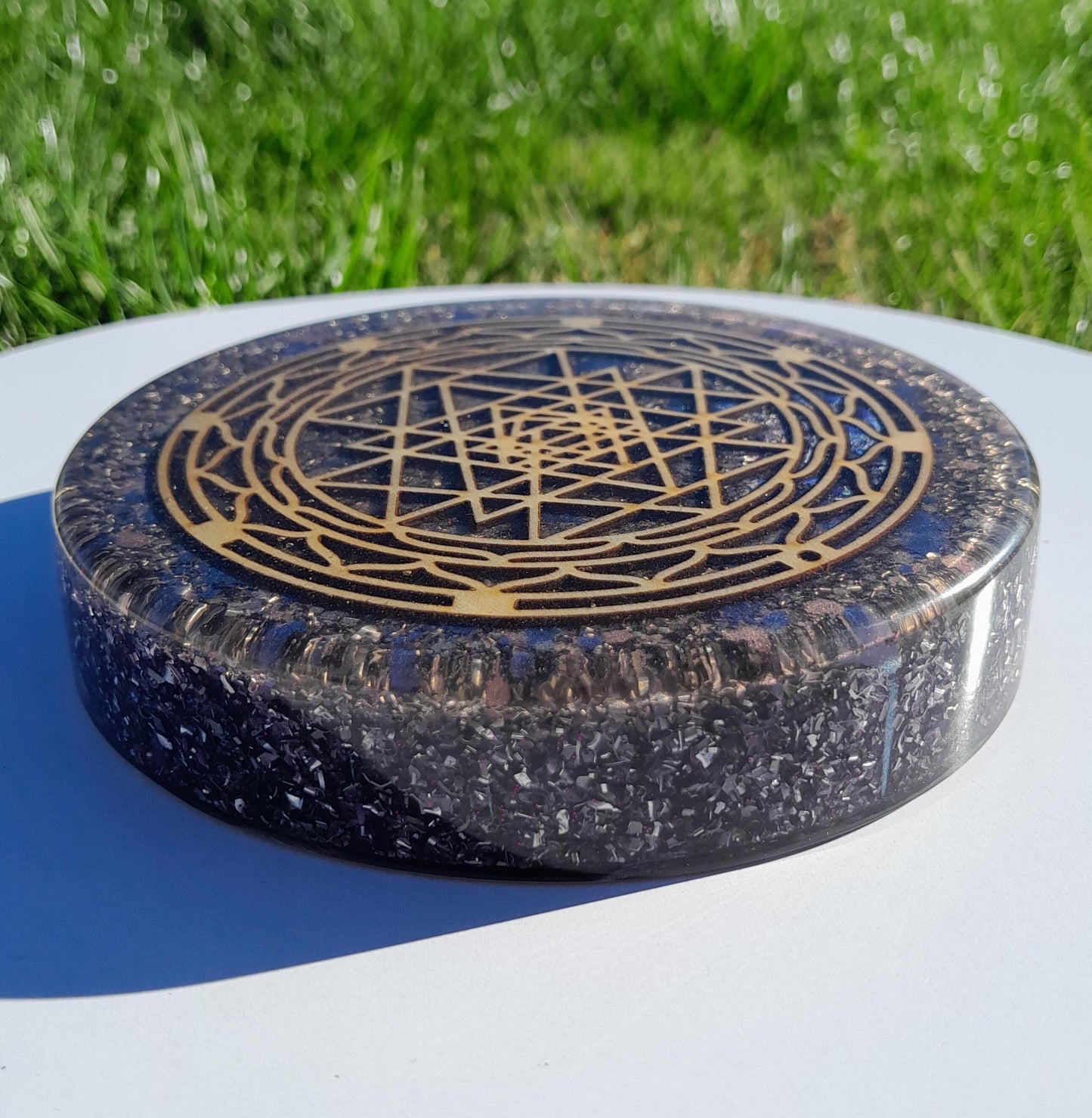 Placa de Carga de Orgón Sry Yantra- Generador Energía para Alimentos y Bebidas- Orgone Generator