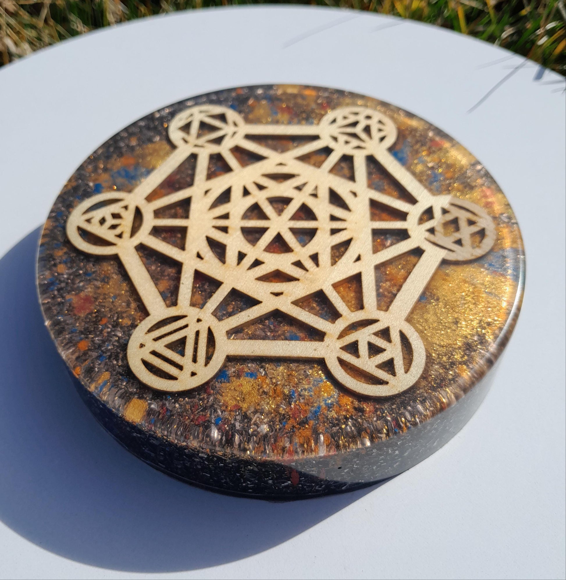 Placa de Carga de Orgón Metatron- Generador Energía para Alimentos y Bebidas- Orgone Generator