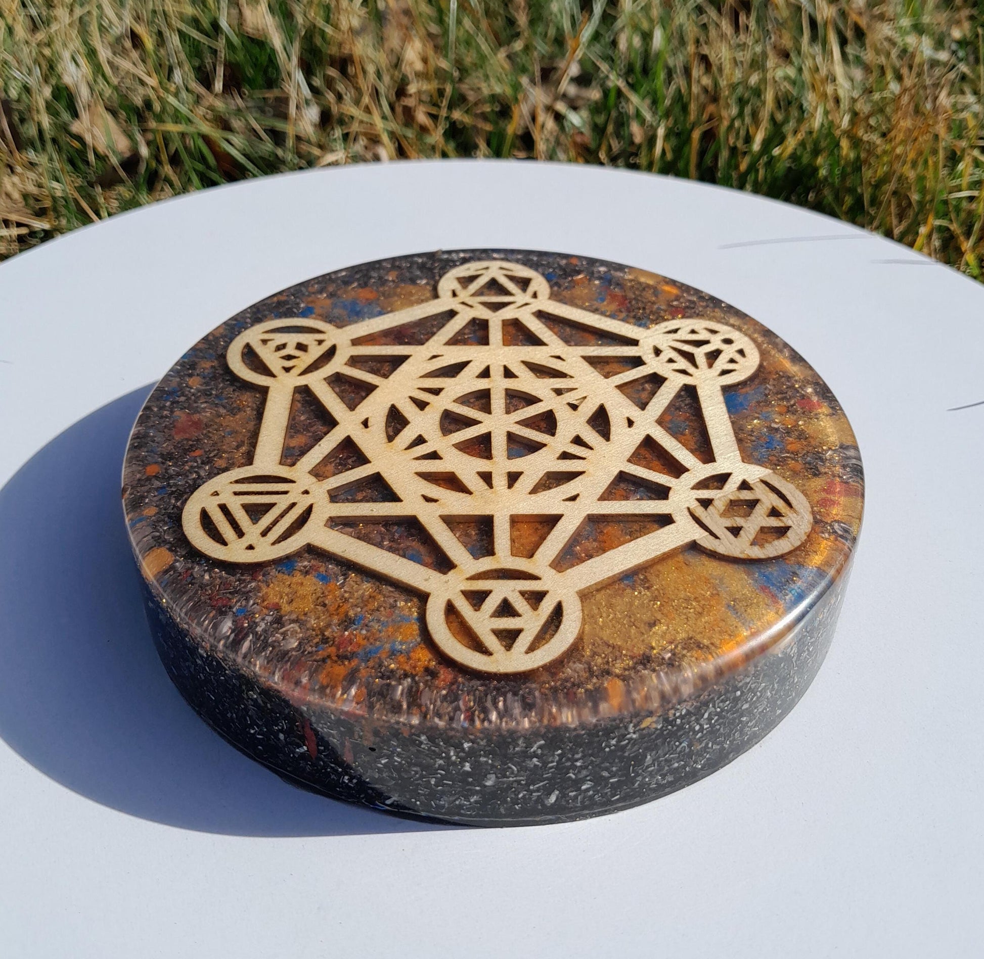 Placa de Carga de Orgón Metatron- Generador Energía para Alimentos y Bebidas- Orgone Generator