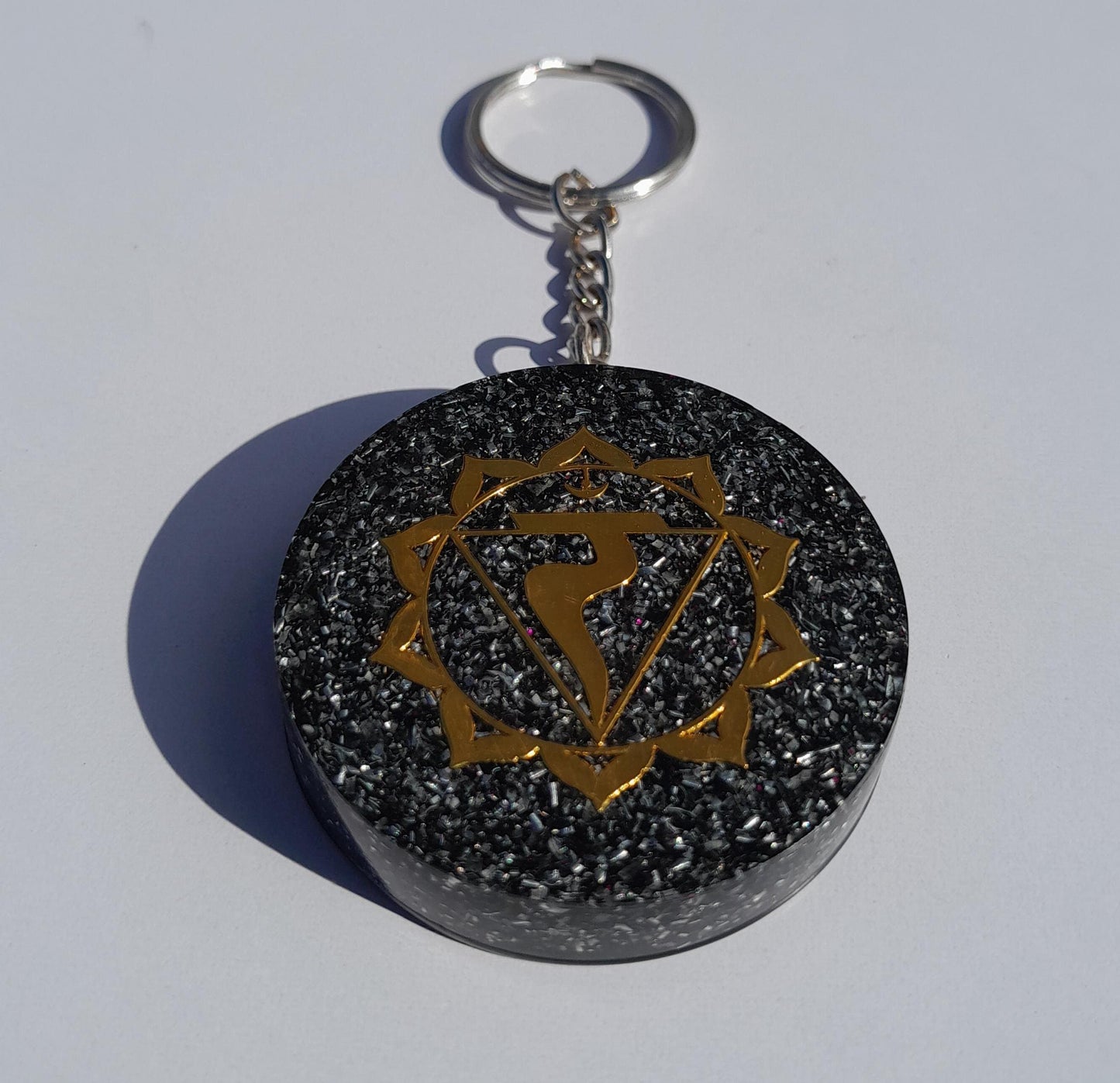 Llavero Orgonita Chakra Plexo Solar- Manipura- Protector 5G- Orgone Keychain