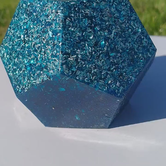 Dodecaedro Orgonita Azul- Tamaño Mediano- Protector 5G- Armonizador Energético