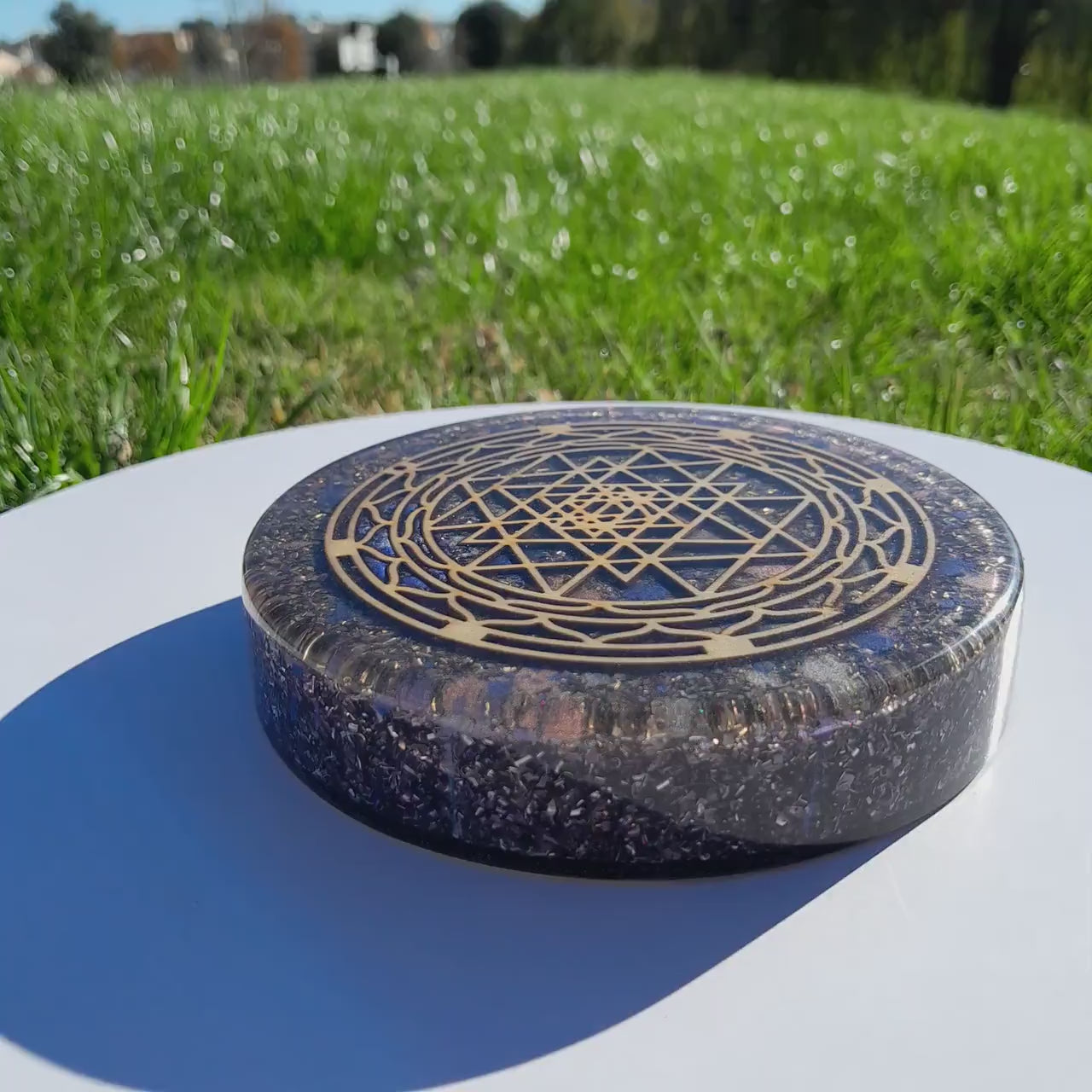 Placa de Carga de Orgón Sry Yantra- Generador Energía para Alimentos y Bebidas- Orgone Generator