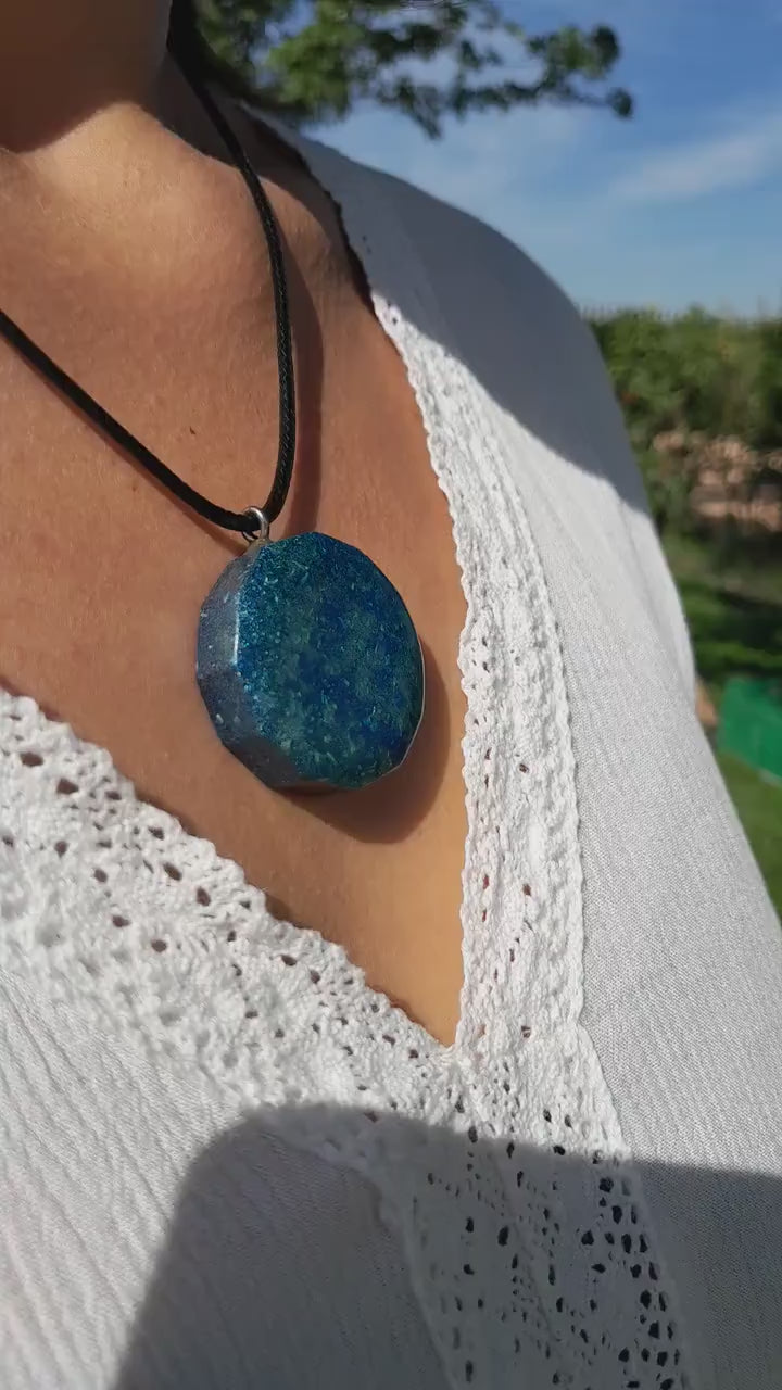 Colgante Orgonita Tonos Azules con Shunguita- Orgone Neckace