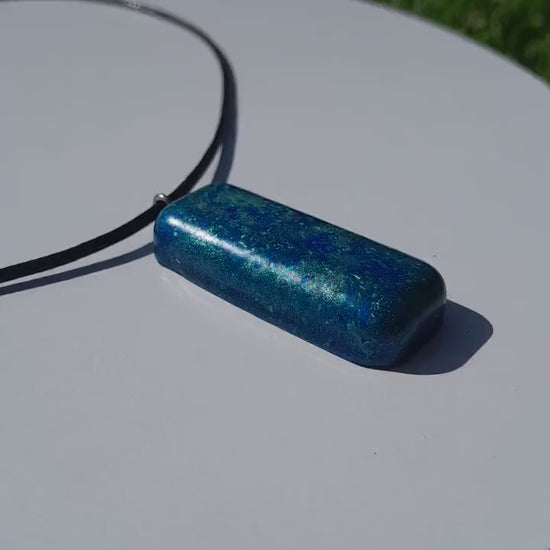 Colgante Orgonita Aguas Azules con Shunguita- Orgone Necklace